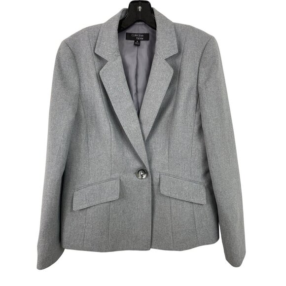 Collections by Le Suit Gray Lined Blazer Suit Jacket Womens Size 8 - Picture 1 of 11